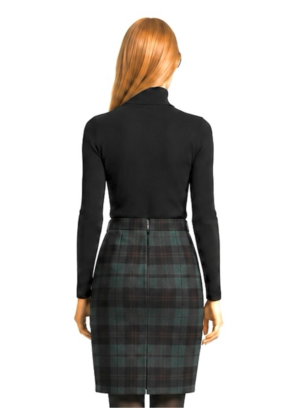 J.Crew Tartan Plaid Pencil Skirt Size 6 Green Navy Preppy Classic Dark Academia - Picture 5 of 9